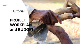 Technical Cooperation Tutorial on the Project Work Plan and Budget